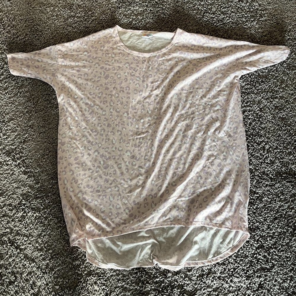 Pink and Lilac Leopard Print LuLaRoe Irma